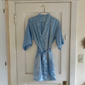 Baby-blue Satin Robe